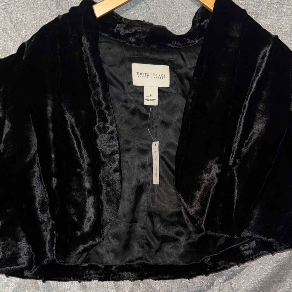 White House Black Market Luxe Black Velvet Blouse